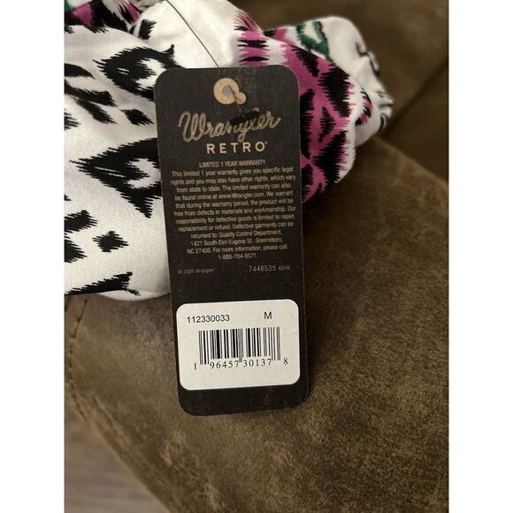 Wrangler Women's Retro Off The Shoulder Top Lrg NWT Aztec‎ Western Rodeo Blouse - Picture 6 of 9